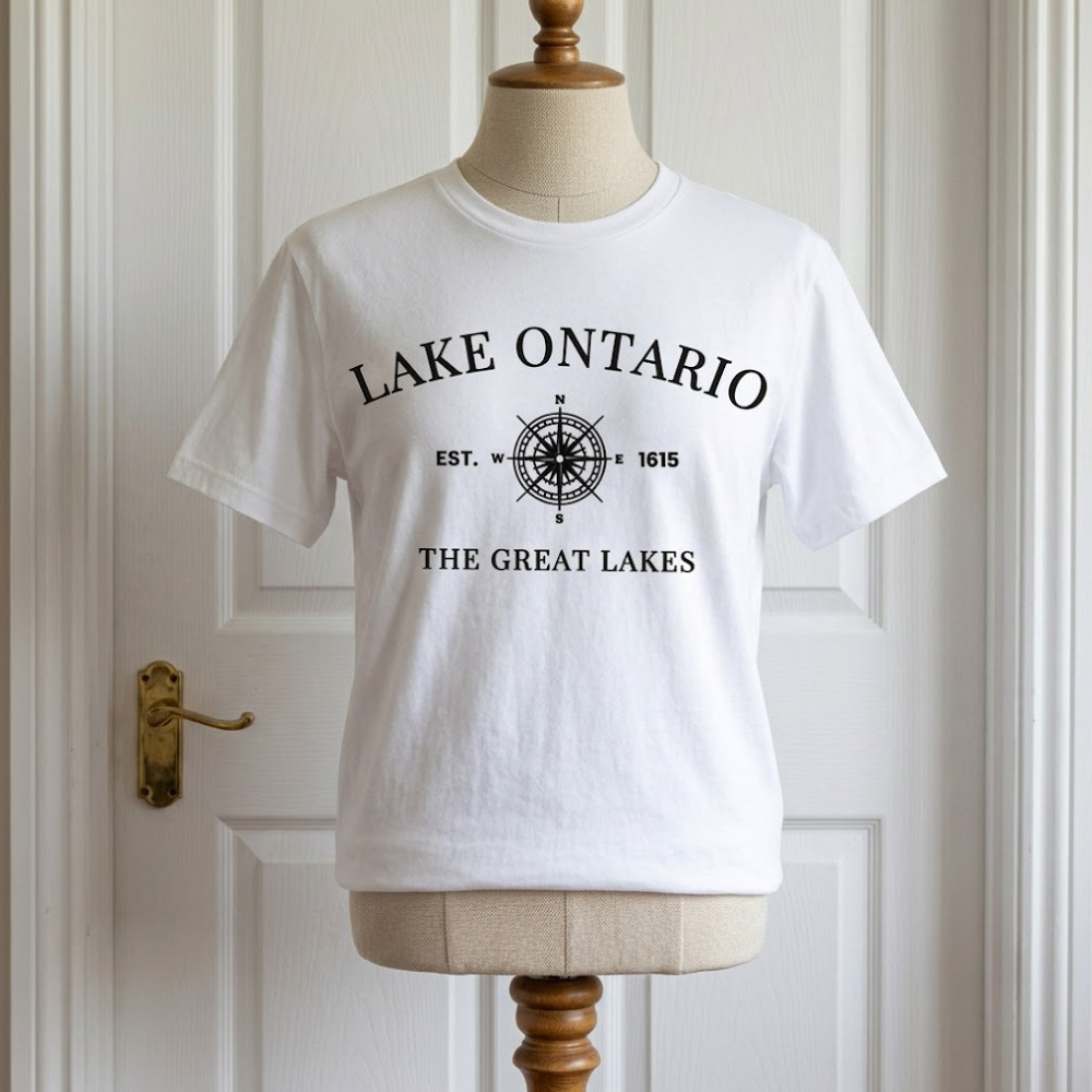 Lake Ontario Est 1615 Shirt, Lakes Vintage Tee Retro Anchor Souvenir Graphic Tee